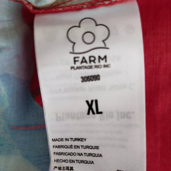 FARM RIO - Sweet Jungle Red Midi Dress - Size XL - Picture 12 of 14